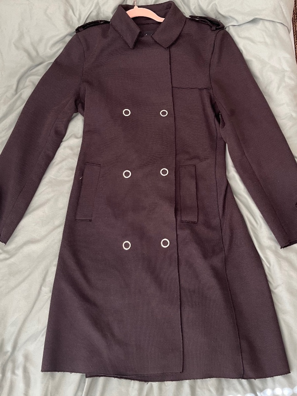 Charcoal Black trench coat (L)